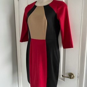 Vintage Leslie Fay Color Block Dress